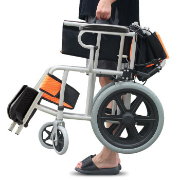 奔瑞（BENRUI） 奔瑞旅行版轮椅折叠老人轻便便携式手动轮椅车手推车残疾人代步车实心胎免充气00 黑色
