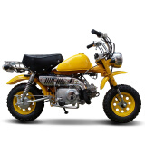 MINI小公猴子50cc摩托车迷你小街车汽油复古小弯梁踏板助力代步摩托车 黄色 10寸铝轮 2940元