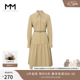 麦檬 商场同款MM麦檬秋冬收腰中长款a字衬衫连衣裙女5CA294241 浅卡其 155/80A/S 269.50