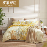 LUOLAI罗莱家纺 纯棉四件套 全棉床品套件床上用品床单被套 金秋WA5023-4 黄 220*250 429元