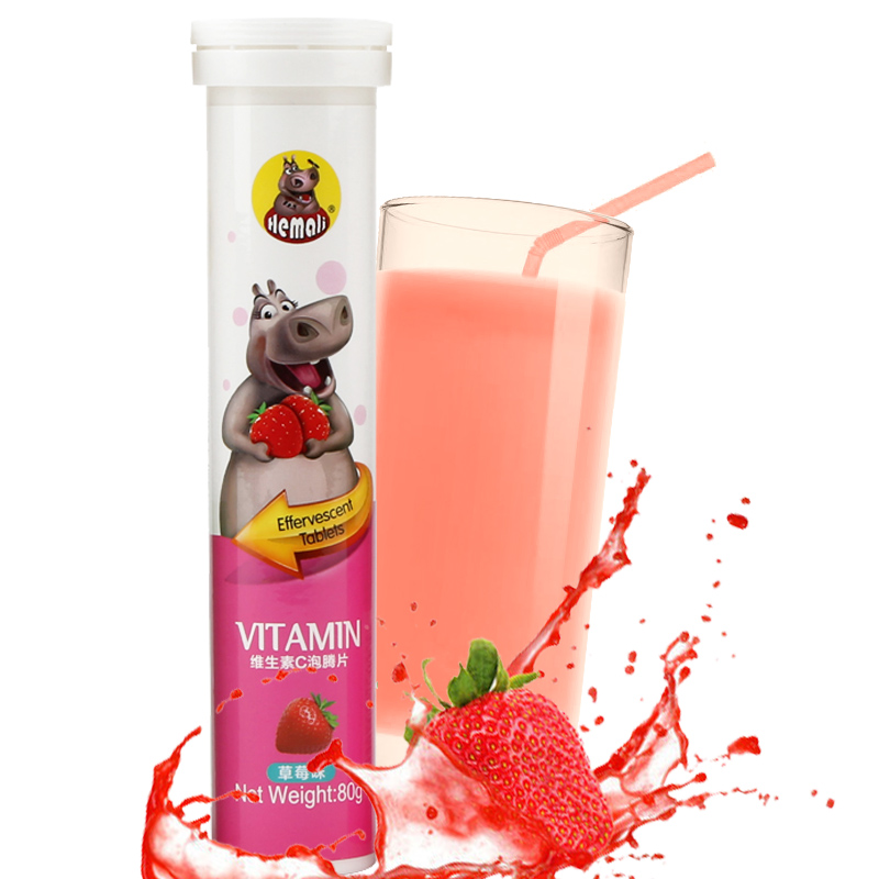 河马莉维c草莓味泡腾片80g