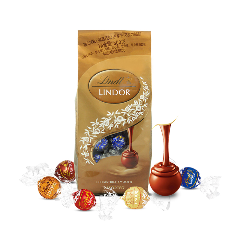 瑞士進口 瑞士蓮(lindt)軟心精選巧克力分享裝600g